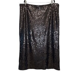 Good American Black Sequin Midi Skirt Women’s size 5